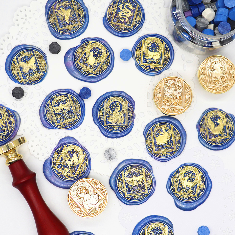 Wax Seal Stamp Set - 하늘 동물 왁스 인감 스탬프 빈티지