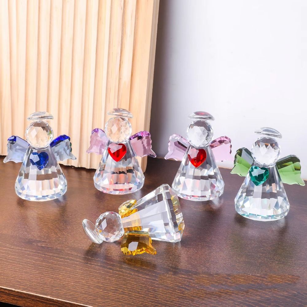 Paper Weight Crystal - 새로운 면처리 크리스탈 천사 피규어 화려한