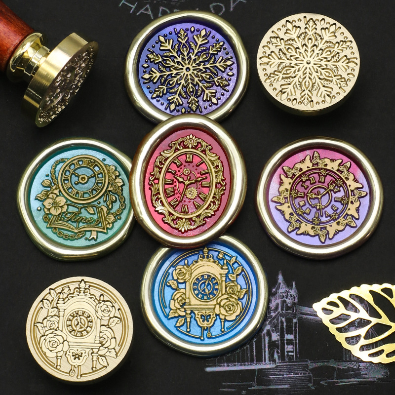 Wax Seal Stamp Set - 레트로 시계 왁스 스탬프 곰 토끼