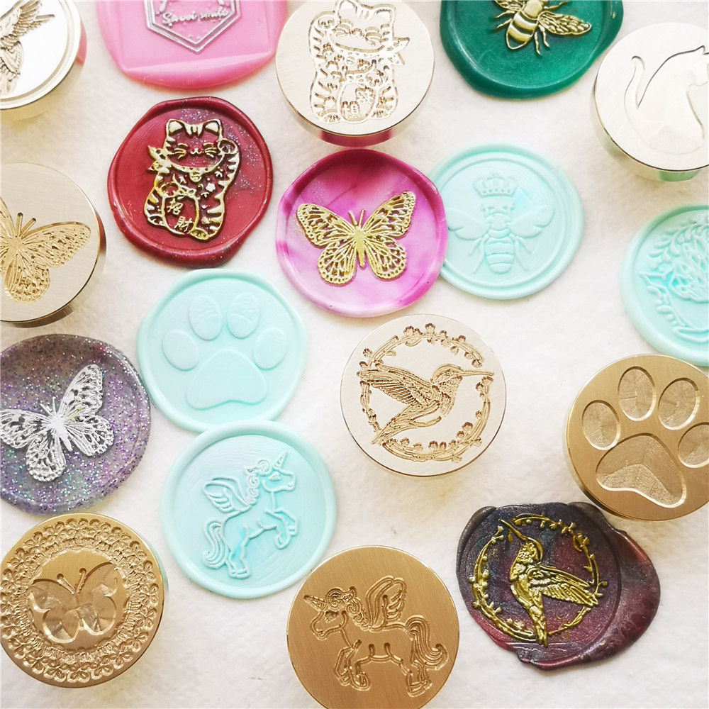 왁스 실링 스탬프 헤드 나비 동물 새 고양이 토끼 꿀벌 - Wax Seal Stamp Set 리뷰 및 가격