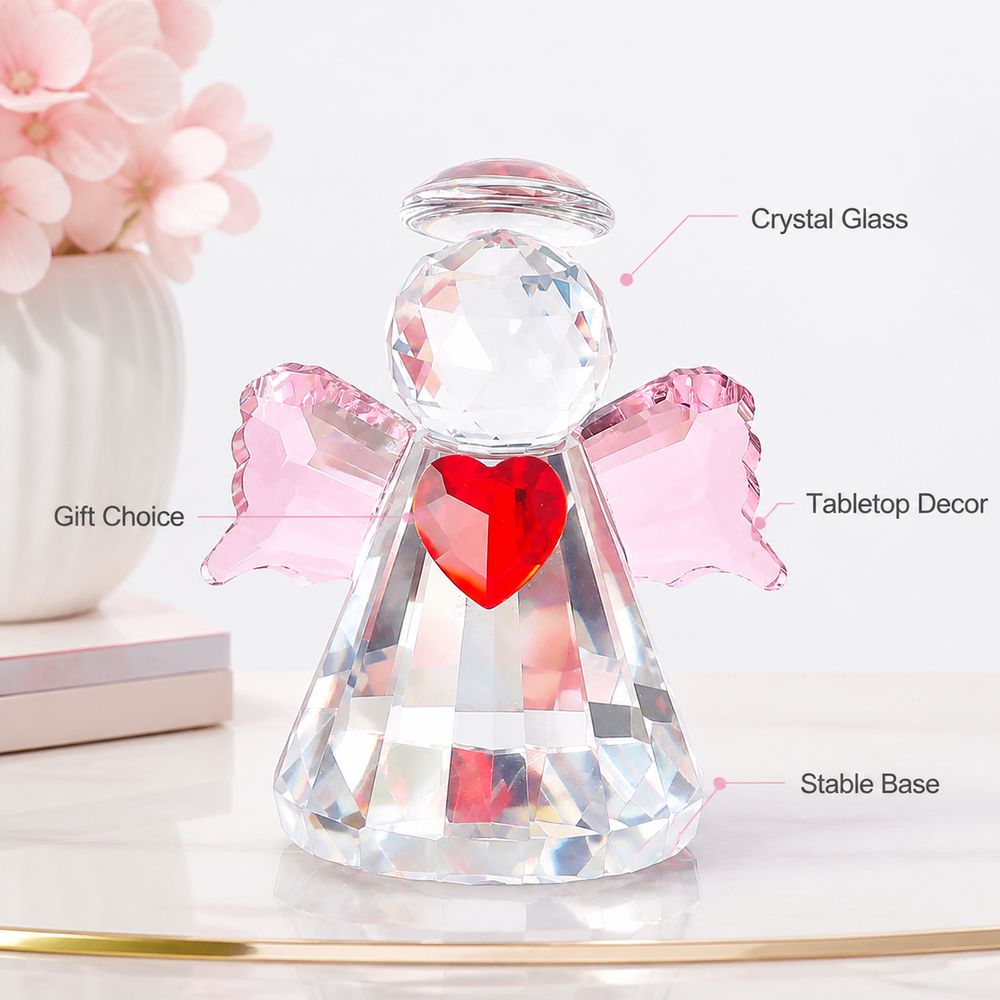 새로운 면처리 크리스탈 천사 피규어 화려한 날개 헤일로 - Paper Weight Crystal 리뷰 및 가격