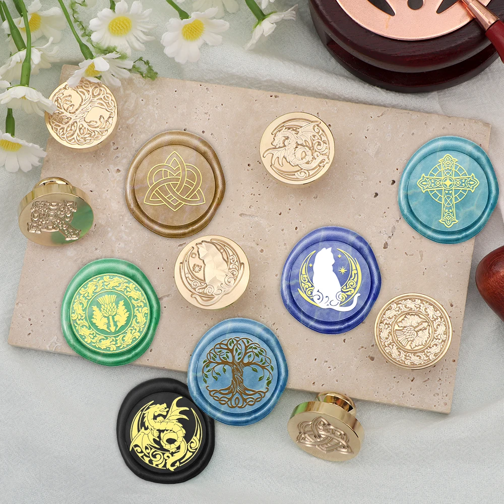 창의적인 달토끼 십자가 용 생명의 나무 왁스 씰 스탬프 - Wax Seal Stamp Set 리뷰 및 가격