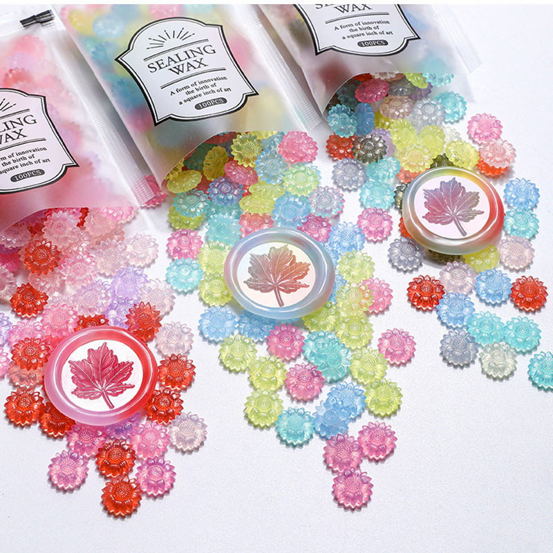 100pcs 반투명 해바라기 씰링 왁스 비즈 DIY 봉 - Wax Seal Stamp Set 리뷰 및 가격